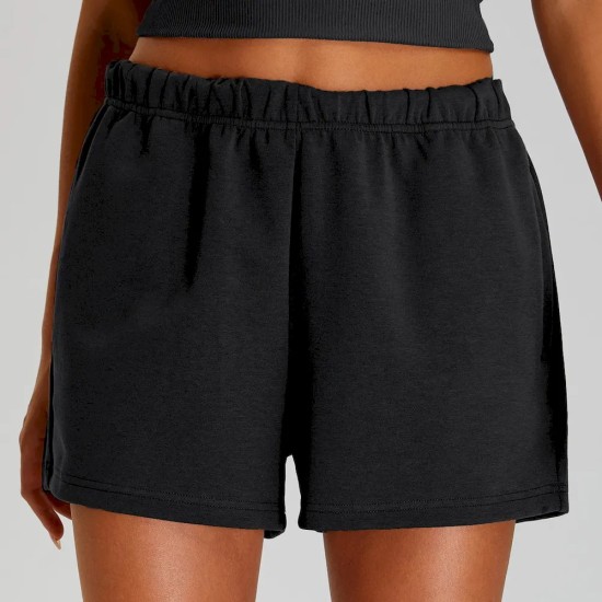 Women Fashion Casual Solid Color High Waist Loose Sports Shorts Women Fashion Casual Solid Color High Waist Loose Sports Shorts