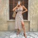 Women Fashion Sexy Floral Printed Spaghetti Strap Split Dress Women Fashion Sexy Floral Printed Spaghetti Strap Split Dress