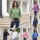 Women Elegant Solid Color Lapel Long Sleeve Blouses Women Elegant Solid Color Lapel Long Sleeve Blouses