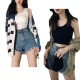 Women Edgy Cheap Basic High-waisted Solid Color Backless Crop Tank Top Women Edgy Cheap Basic High-waisted Solid Color Backless Crop Tank Top