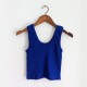 Women Edgy Cheap Basic High-waisted Solid Color Backless Crop Tank Top Women Edgy Cheap Basic High-waisted Solid Color Backless Crop Tank Top