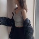 Women Edgy Cheap Basic High-waisted Solid Color Backless Crop Tank Top Women Edgy Cheap Basic High-waisted Solid Color Backless Crop Tank Top