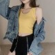 Women Edgy Cheap Basic High-waisted Solid Color Backless Crop Tank Top Women Edgy Cheap Basic High-waisted Solid Color Backless Crop Tank Top