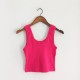 Women Edgy Cheap Basic High-waisted Solid Color Backless Crop Tank Top Women Edgy Cheap Basic High-waisted Solid Color Backless Crop Tank Top