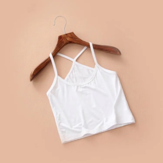 Women Edgy Cheap Basic High-waisted Solid Color Backless Crop Tank Top Women Edgy Cheap Basic High-waisted Solid Color Backless Crop Tank Top