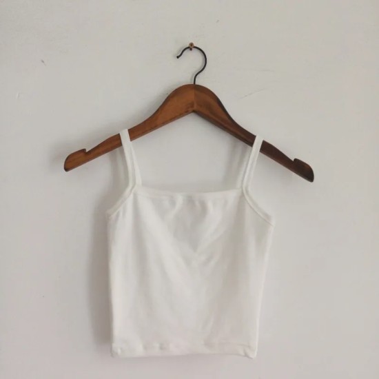 Women Edgy Cheap Basic High-waisted Solid Color Backless Crop Tank Top Women Edgy Cheap Basic High-waisted Solid Color Backless Crop Tank Top