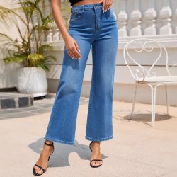 Women Fashion Casual Stretch High Waist Jeans