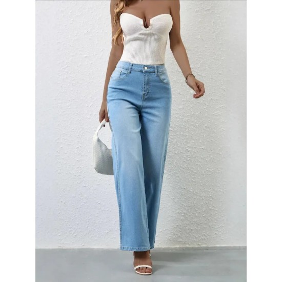 Women Fashion Casual Stretch High Waist Jeans Women Fashion Casual Stretch High Waist Jeans