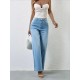 Women Fashion Casual Stretch High Waist Jeans Women Fashion Casual Stretch High Waist Jeans