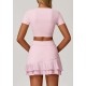 Women Fashion Casual Solid Color High Waist Pleated Pocket Sports Skirt Women Fashion Casual Solid Color High Waist Pleated Pocket Sports Skirt