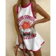 Summer Vacation Women Round Neck Sleeveless Casual Printed Dress Summer Vacation Women Round Neck Sleeveless Casual Printed Dress