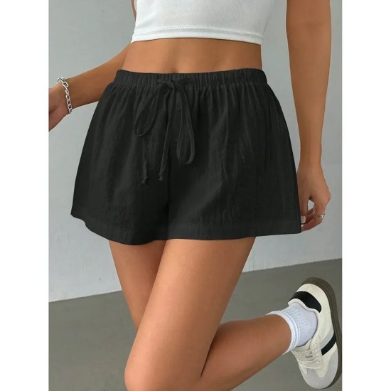 Casual Women Summer Stripe Drawstring Shorts Casual Women Summer Stripe Drawstring Shorts