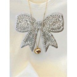 Summer Women Fashion Casual Loose Round Neck Bow Print Short Sleeve T-Shirt