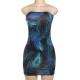 Women Fashion Sexy Printed Sleeveless Tube Top Tight Dress Women Fashion Sexy Printed Sleeveless Tube Top Tight Dress