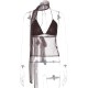 Women Sexy Polo Dot Print Deep V Lace-Up Crop Top Women Sexy Polo Dot Print Deep V Lace-Up Crop Top