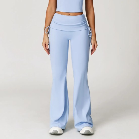 Women Fashion Casual Solid Color High Waist Flared Sports Pants Women Fashion Casual Solid Color High Waist Flared Sports Pants