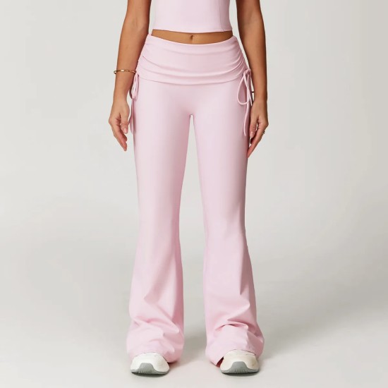 Women Fashion Casual Solid Color High Waist Flared Sports Pants Women Fashion Casual Solid Color High Waist Flared Sports Pants