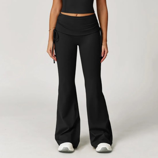 Women Fashion Casual Solid Color High Waist Flared Sports Pants Women Fashion Casual Solid Color High Waist Flared Sports Pants