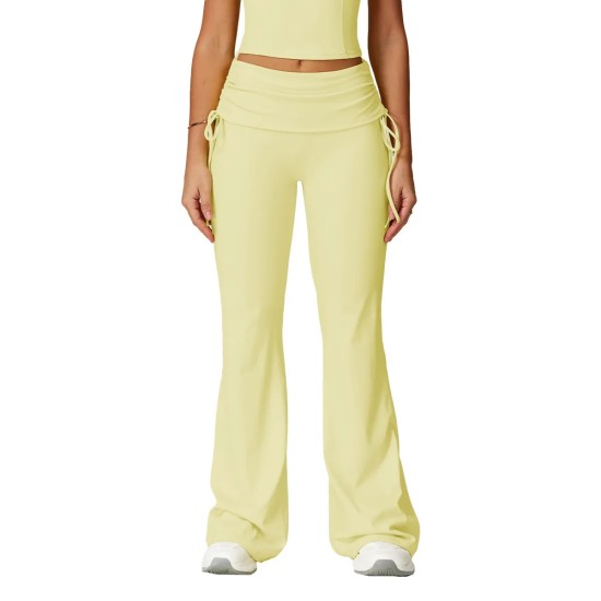 Women Fashion Casual Solid Color High Waist Flared Sports Pants Women Fashion Casual Solid Color High Waist Flared Sports Pants