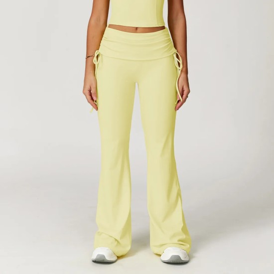 Women Fashion Casual Solid Color High Waist Flared Sports Pants Women Fashion Casual Solid Color High Waist Flared Sports Pants