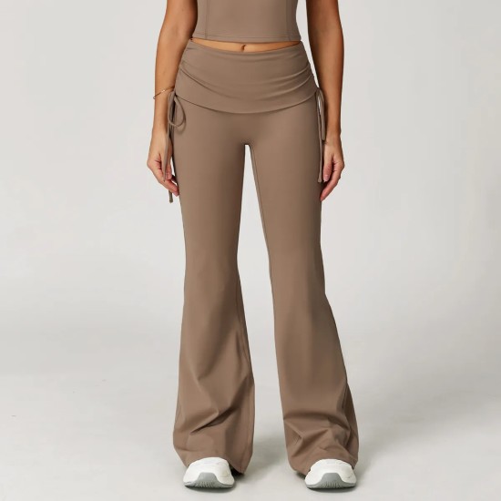 Women Fashion Casual Solid Color High Waist Flared Sports Pants Women Fashion Casual Solid Color High Waist Flared Sports Pants