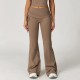 Women Fashion Casual Solid Color High Waist Flared Sports Pants Women Fashion Casual Solid Color High Waist Flared Sports Pants