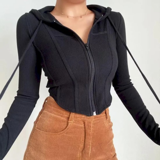 Women Fitness Sports Top Hooded Running Jacket Women Fitness Sports Top Hooded Running Jacket