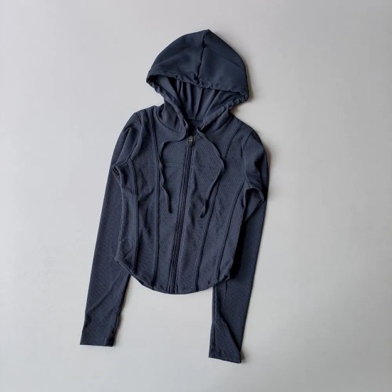 Women Fitness Sports Top Hooded Running Jacket Women Fitness Sports Top Hooded Running Jacket