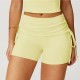 Women Fashion Casual Solid Color Tight Drawstring Yoga Shorts Women Fashion Casual Solid Color Tight Drawstring Yoga Shorts