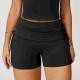 Women Fashion Casual Solid Color Tight Drawstring Yoga Shorts Women Fashion Casual Solid Color Tight Drawstring Yoga Shorts