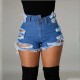 Women Summer Fashion High Waist Ripped Denim Shorts Women Summer Fashion High Waist Ripped Denim Shorts