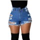 Women Summer Fashion High Waist Ripped Denim Shorts Women Summer Fashion High Waist Ripped Denim Shorts