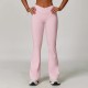 Women Fashion Casual Solid Color Crossed High Waist Tight Flared Yoga Pants Women Fashion Casual Solid Color Crossed High Waist Tight Flared Yoga Pants