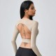 Backless Hollow-Out Tight Sports Long-Sleeve Yoga T-Shirt Backless Hollow-Out Tight Sports Long-Sleeve Yoga T-Shirt