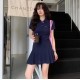 Women Fashion Casual Solid Color Embroidered Lapel Short-Sleeve Pleated Dress Women Fashion Casual Solid Color Embroidered Lapel Short-Sleeve Pleated Dress