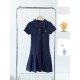 Women Fashion Casual Solid Color Embroidered Lapel Short-Sleeve Pleated Dress Women Fashion Casual Solid Color Embroidered Lapel Short-Sleeve Pleated Dress