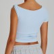 Women Fashion Casual Solid Color Irregular Short-Sleeve Slim-Fit Sports T-Shirt Women Fashion Casual Solid Color Irregular Short-Sleeve Slim-Fit Sports T-Shirt
