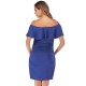Pregnant Women Fashion Solid Color Ruffled Off Shoulder Slim-Fit Dress Pregnant Women Fashion Solid Color Ruffled Off Shoulder Slim-Fit Dress