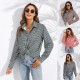Women Fashion Check Printing Long Sleeve Casual Blouses Women Fashion Check Printing Long Sleeve Casual Blouses