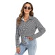Women Fashion Check Printing Long Sleeve Casual Blouses Women Fashion Check Printing Long Sleeve Casual Blouses