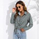 Women Fashion Check Printing Long Sleeve Casual Blouses Women Fashion Check Printing Long Sleeve Casual Blouses