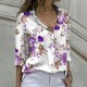 Summer Women Fashion Flower Printed Long Sleeve Loose Blouse Summer Women Fashion Flower Printed Long Sleeve Loose Blouse