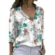 Summer Women Fashion Flower Printed Long Sleeve Loose Blouse Summer Women Fashion Flower Printed Long Sleeve Loose Blouse