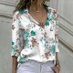 Summer Women Fashion Flower Printed Long Sleeve Loose Blouse Summer Women Fashion Flower Printed Long Sleeve Loose Blouse