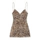 Vacation Summer Floral Leaf Leopard Polka Dot Printing Sling Dress Vacation Summer Floral Leaf Leopard Polka Dot Printing Sling Dress