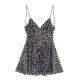 Vacation Summer Floral Leaf Leopard Polka Dot Printing Sling Dress Vacation Summer Floral Leaf Leopard Polka Dot Printing Sling Dress