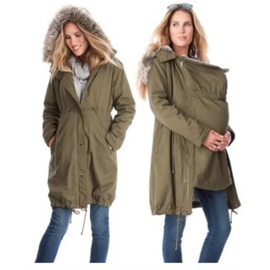 Pregnant Women Fashion Casual Stitching Fur Collar Zipper Multifunctional Hoodies Jacket Pregnant Women Fashion Casual Stitching Fur Collar Zipper Multifunctional Hoodies Jacket