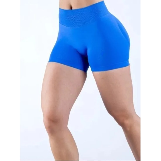 Women Fashion Solid Color High-Elastic Nylon Seamless Low-Waist Yoga Shorts Women Fashion Solid Color High-Elastic Nylon Seamless Low-Waist Yoga Shorts