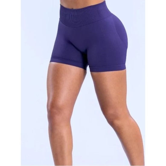 Women Fashion Solid Color High-Elastic Nylon Seamless Low-Waist Yoga Shorts Women Fashion Solid Color High-Elastic Nylon Seamless Low-Waist Yoga Shorts