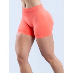 Women Fashion Solid Color High-Elastic Nylon Seamless Low-Waist Yoga Shorts